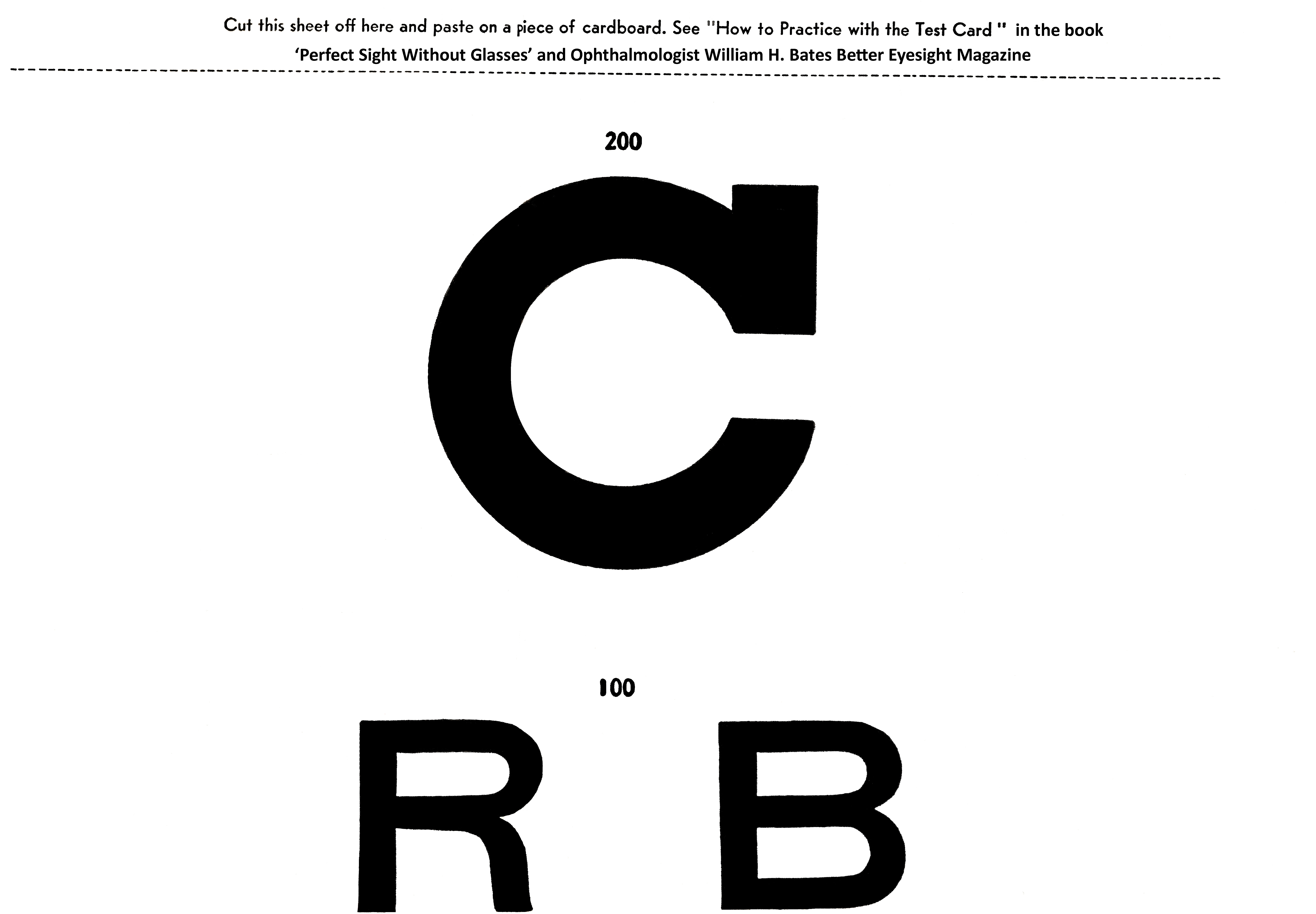 Read Without Glasses Method Eye Chart